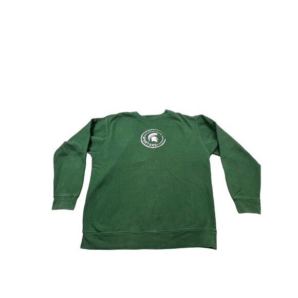Vintage Michigan State University Spartans Mens Large Green Crewneck Sweatshirt - Picture 1 of 9